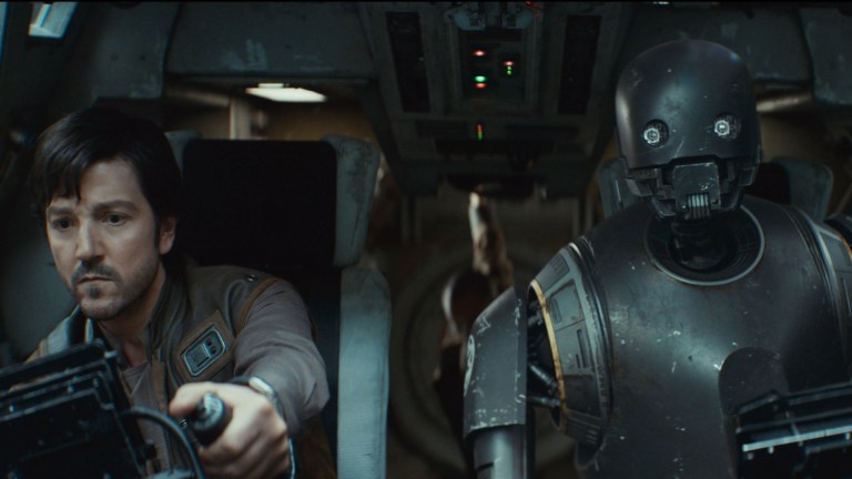 Cassian Andor (Diego Luna) and K-2SO (Alan Tudyk) in Lucasfilm's ANDOR Season 2