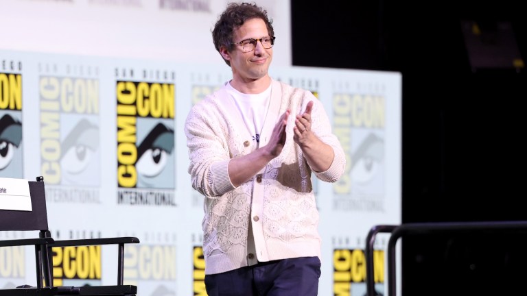 SAN DIEGO, CALIFORNIA - JULY 24: Andy Samberg speaks onstage at Comedy Central Adult Animation: "South Park", "Beavis & Butt-Head", and "Digman" Panel during 2025 Comic-Con International: San Diego at San Diego Convention Center on July 24, 2025 in San Diego, California. (Photo by Amy Sussman/Getty Images)