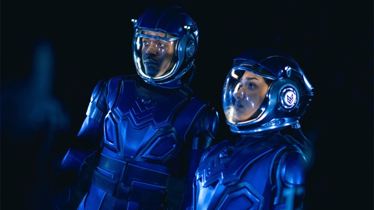 Ncuti Gatwa and Varada Sethu in spacesuits in Doctor Who series 15