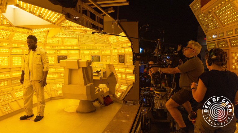 Morrow (Babou Ceesay) being filmed on the set of Alien: Earth.