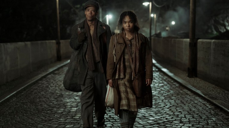 Jacob Anderson as Louis De Point Du Lac and Delainey Hayles as Claudia - Interview with the Vampire _ Season 2, Episode 1