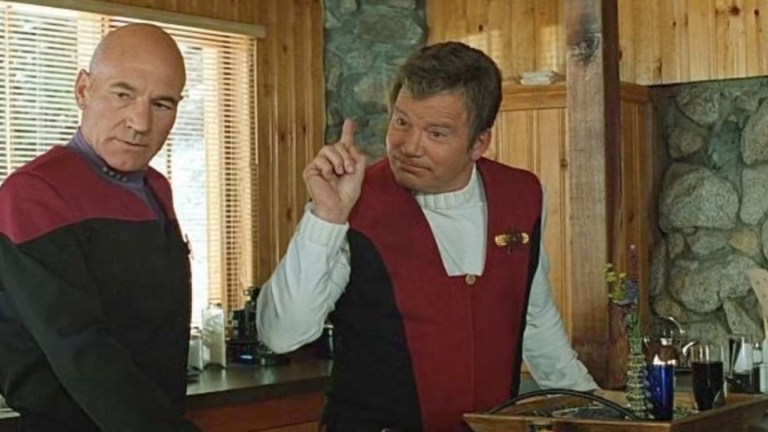 Kirk and Picard in Star Trek Generations