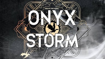 Black, white and grey book cover detail from Onyx Storm by Rebecca Yarros