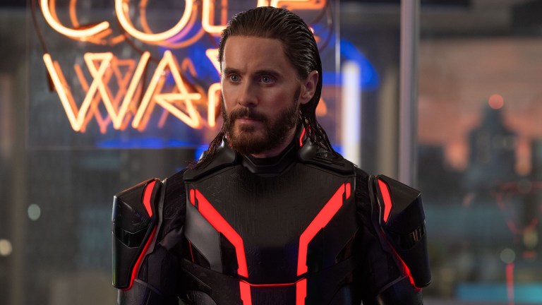 Jared Leto as Ares in Disney's TRON: ARES. Photo by Leah Gallo. © 2025 Disney Enterprises, Inc. All Rights Reserved.